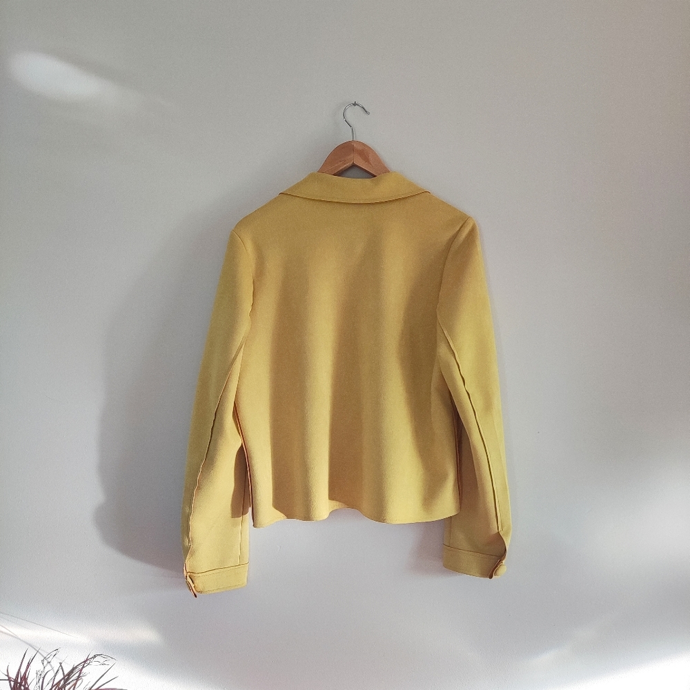 NWT Solitaire Mustard Yellow Suede Blazer - Picture 2 of 2